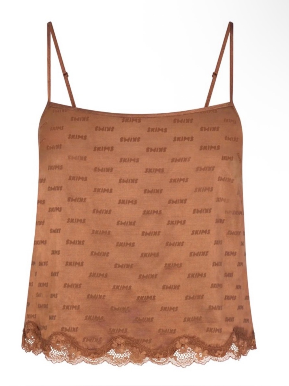 NWT SKIMS logo woven jacquard cami in Jasper size XL